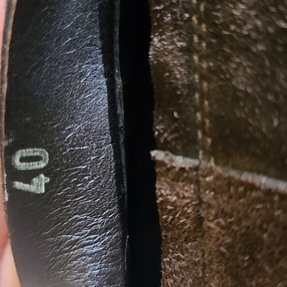 Prada Vintage Distressed Below The Knee Leather Suede Boots Brown Size 10 - Picture 5 of 12